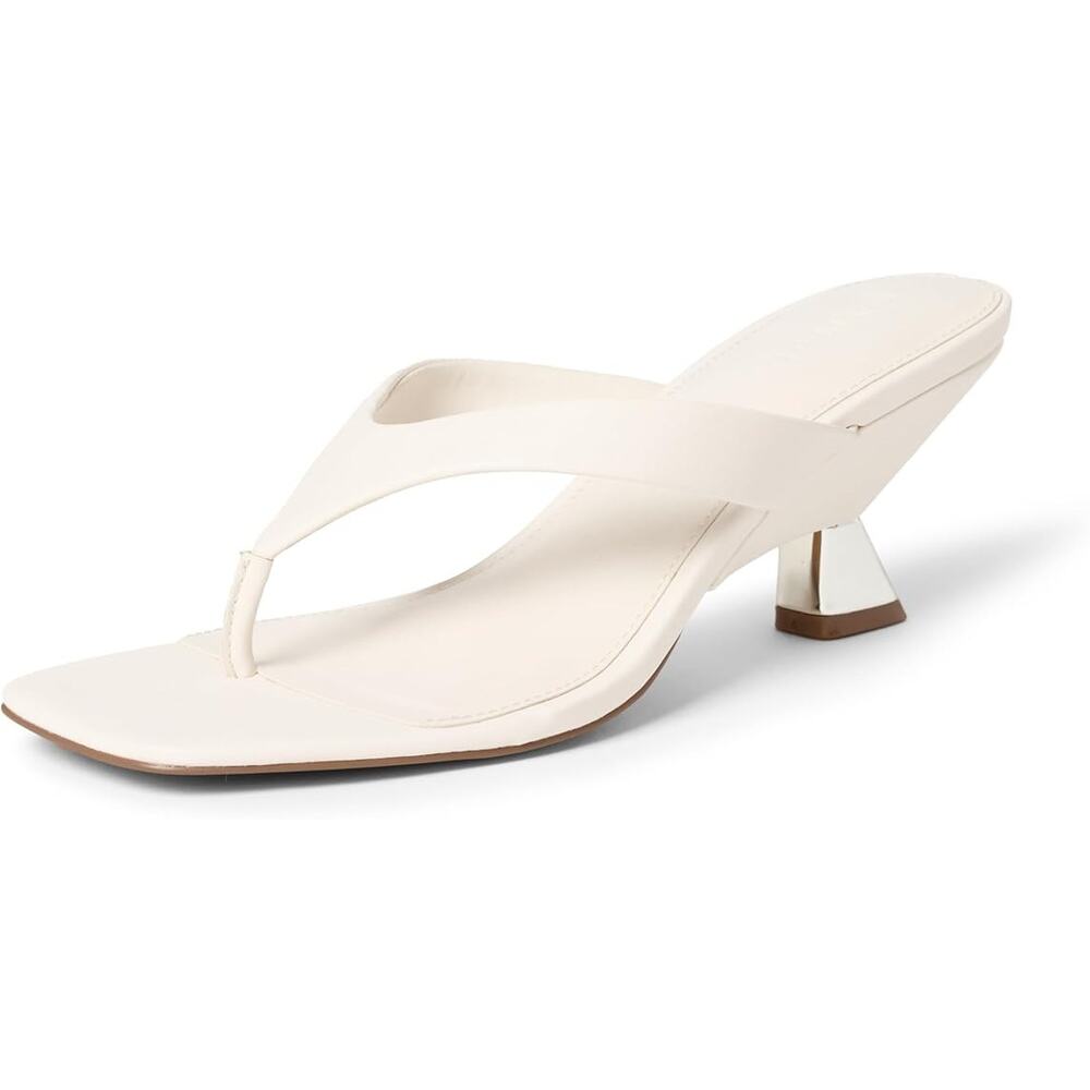 New Size 6 Dakota Thong Sculpted Heel Sandal in Ivory